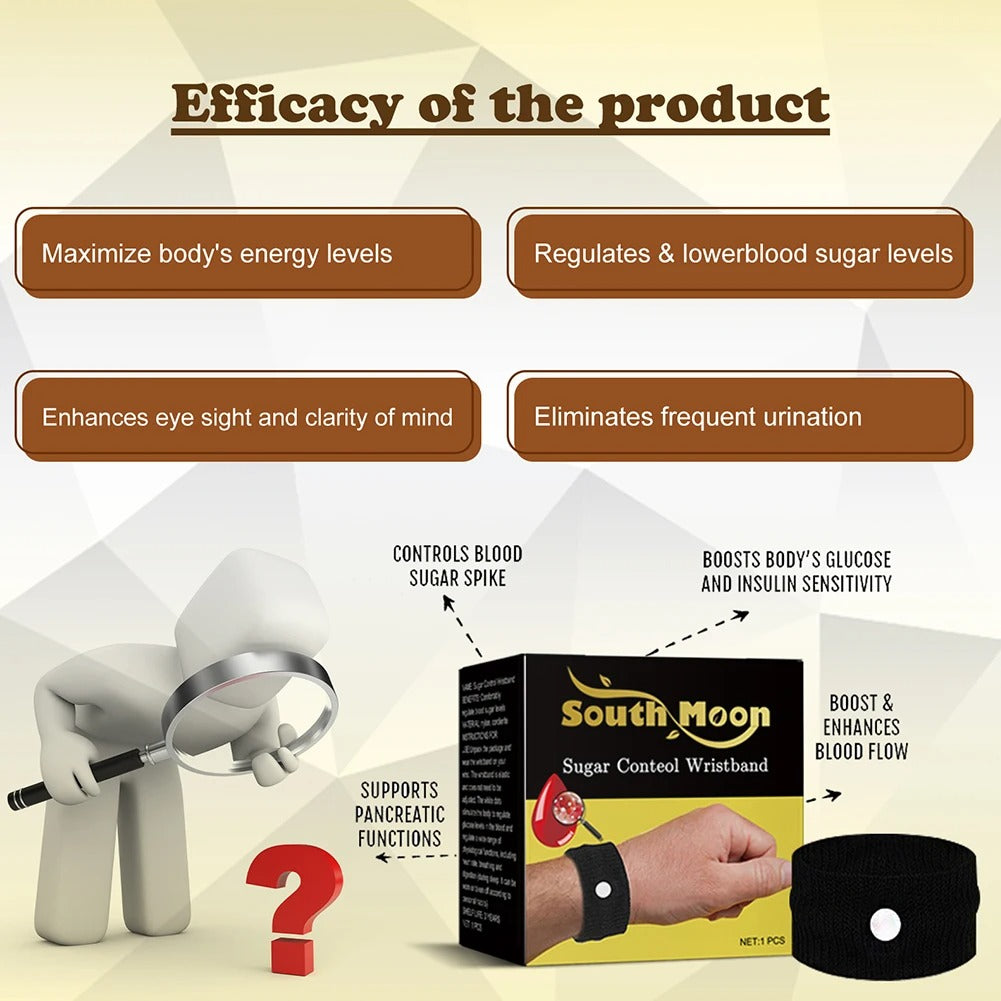 South Moon Sugar Control Wristband | Acupressure Magnetic Diabetes Support Band